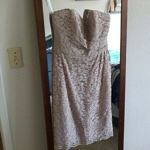 Tan bridesmaid dress